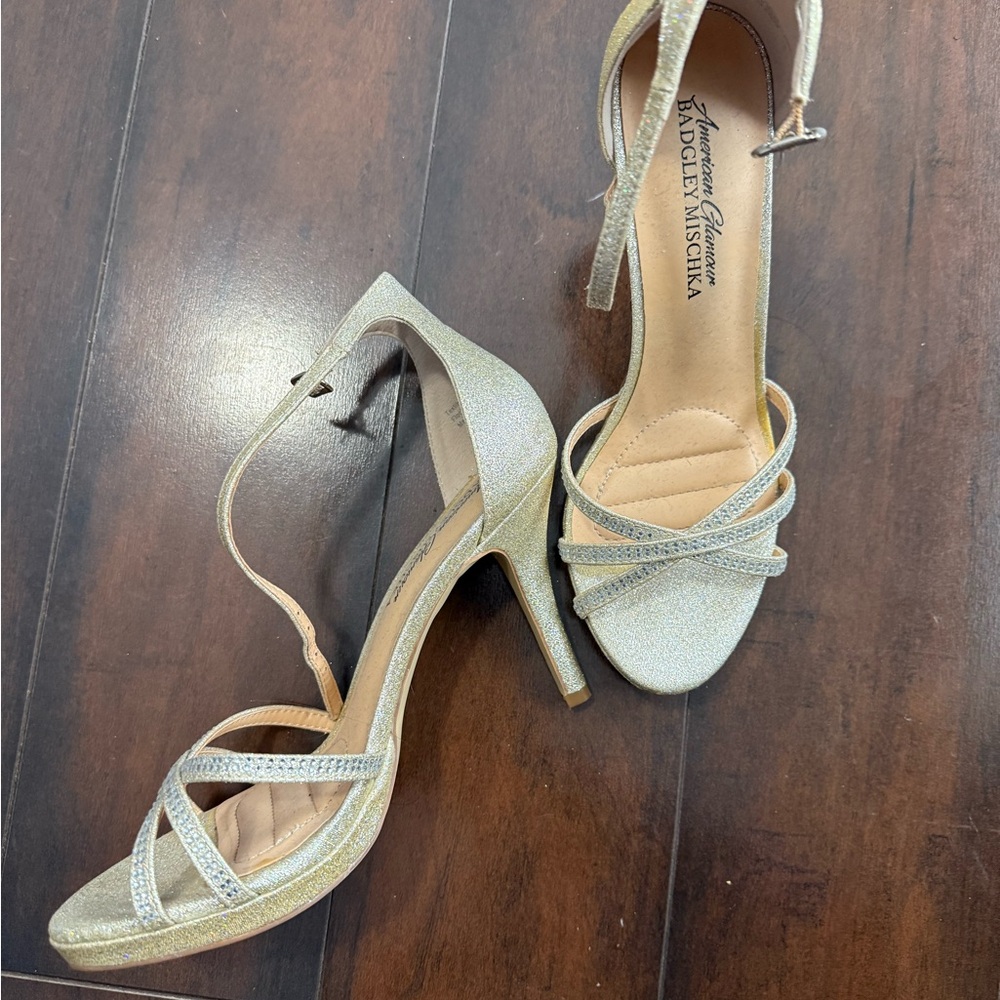 Badgley Mischka Glittering Silver Heels